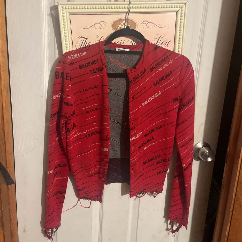 Wool cardigan Balenciaga Red size 8 UK in Wool - 51907057